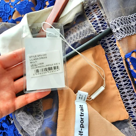 Self-Portrait Liliana Cobalt Blue Lace Dress - Picture 7 of 7